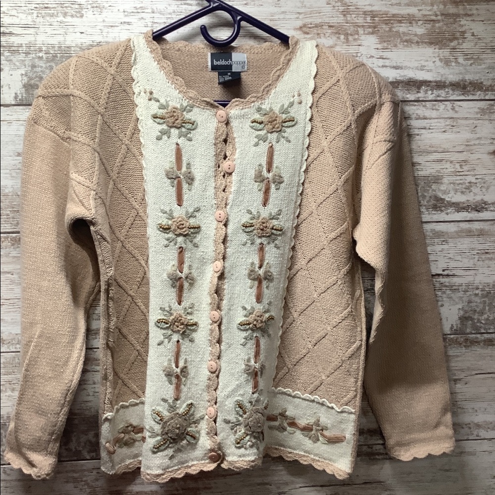 Beldoch Popper - Ladies Floral Cardigan Sweater